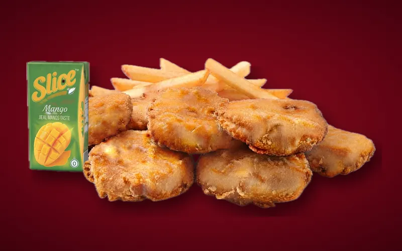 Kids Meal (Nuggets) deal from Crusty5: 5 pcs Nuggets, Fries and Slice Juice