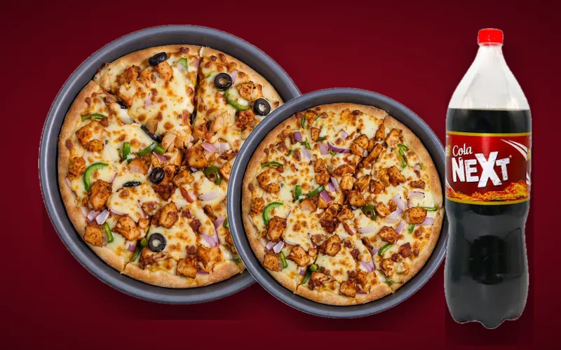 Wow Deal-1 from Crusty5: 1 Large Pizza, 1 Regular Pizza and 1.5 Ltr Drink