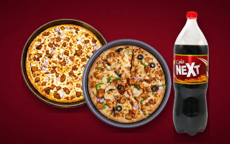 Wow Deal-2 from Crusty5: 2 Regular Pizza and 1.5 Ltr Drink