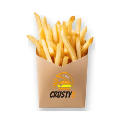 Fries from Crusty5 — hand-cut, salted the second they leave the fryer