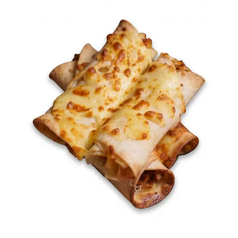 Spin Roll from Crusty5 — marinated chicken and garden vegetables spun in pastry and fried golden